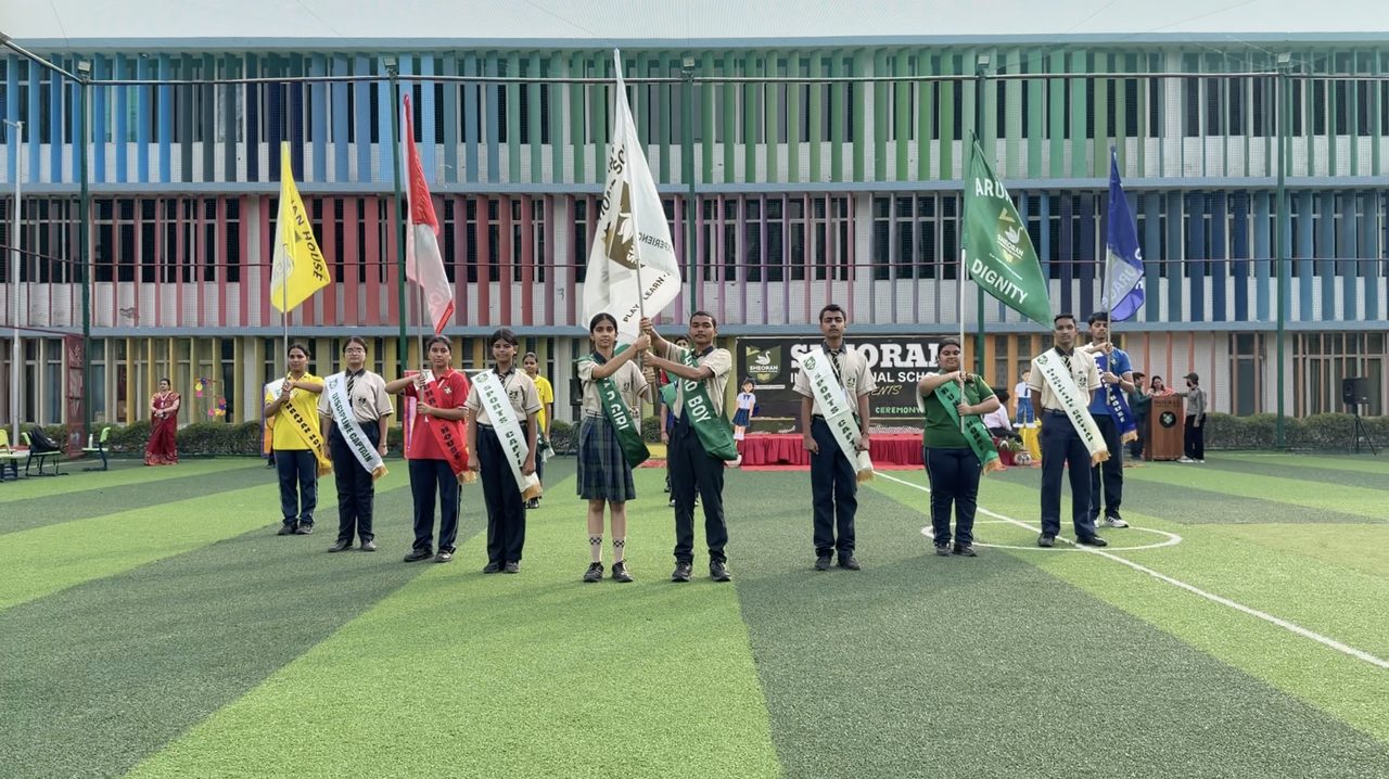 Investiture ceremony on the school field