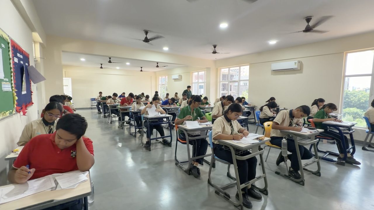 Students writing an examination