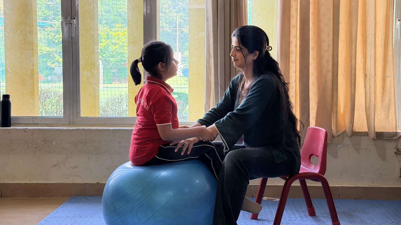 Therapist working one-on-one with a student