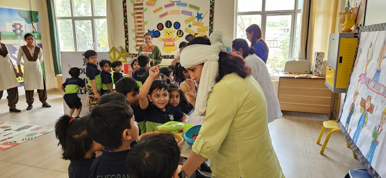 Kindergarten children in a Community Helpers activity
