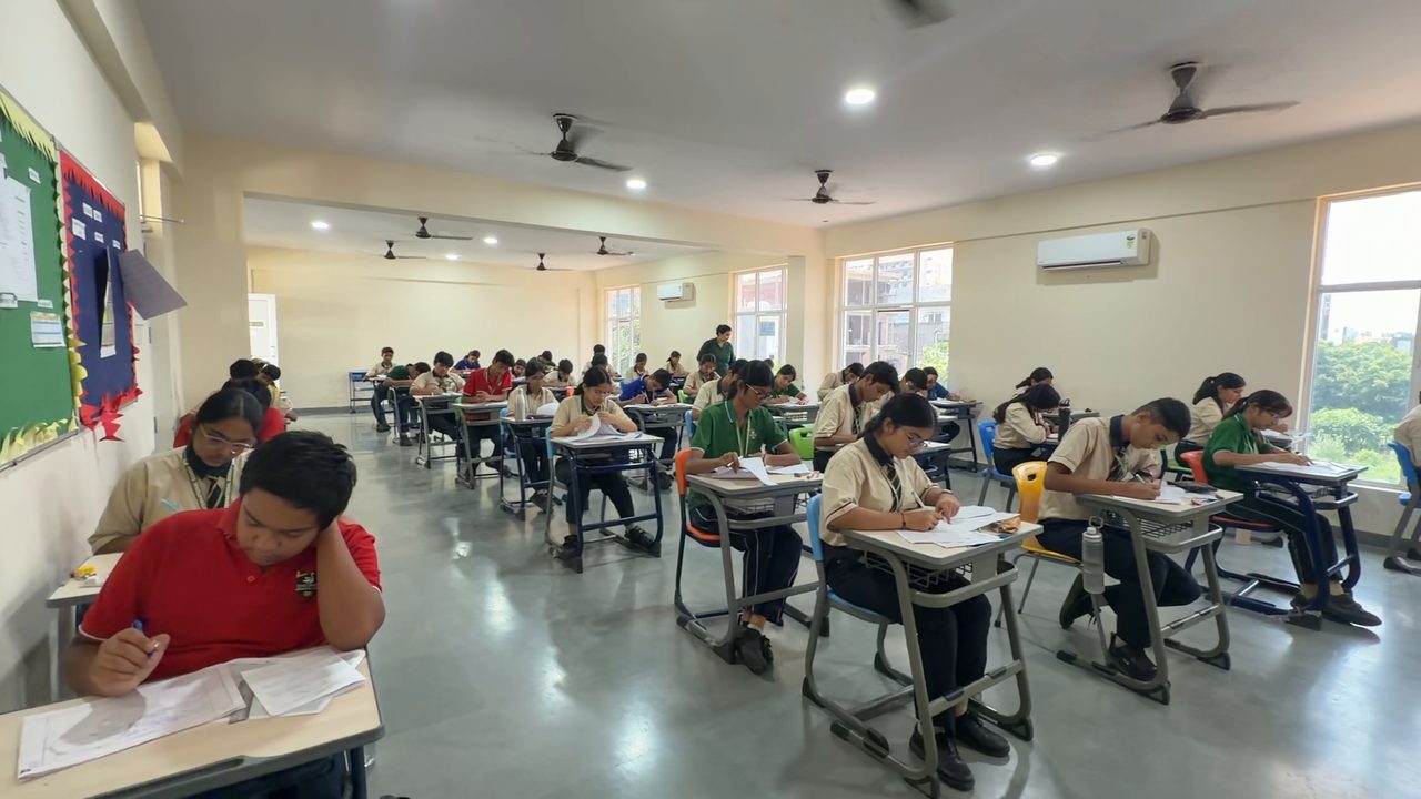 Students taking part in a Maths Quiz