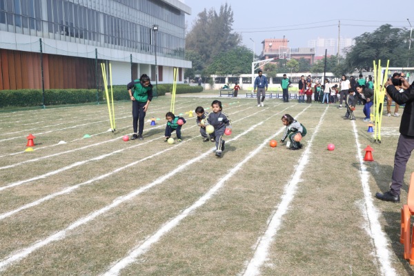 Students celebrating on Annual Sports Day
